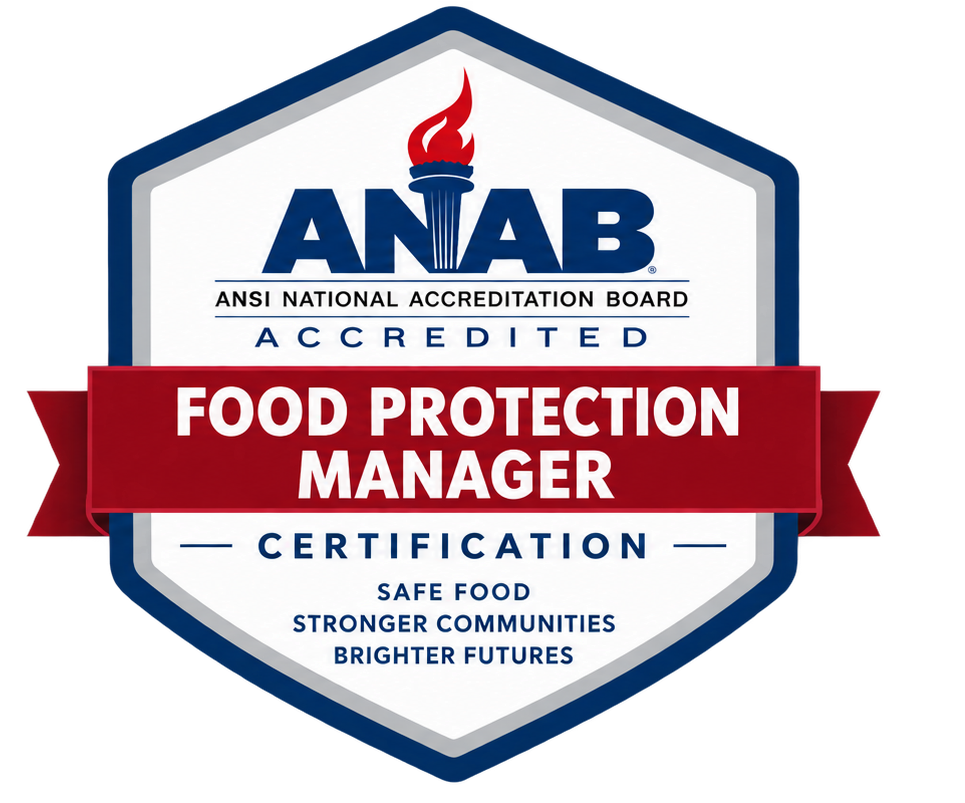 ANAB Food Protection Manager Certification badge