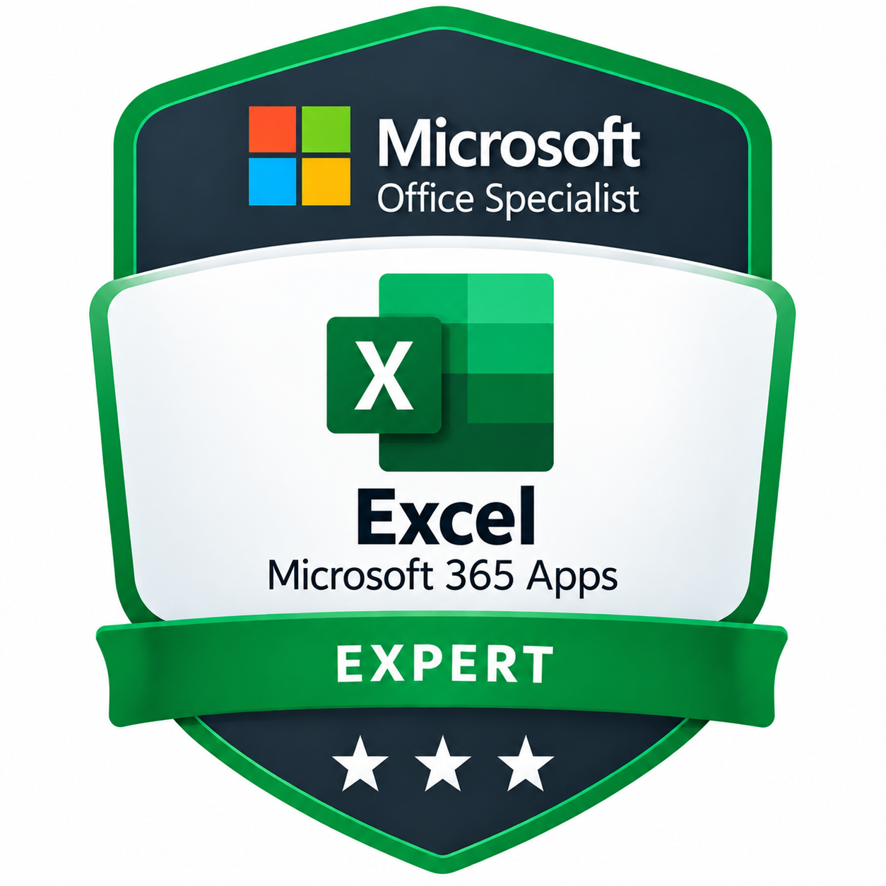 Microsoft Office Specialist Excel Expert Microsoft Apps badge
